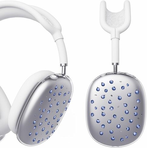غطاء سماعة الرأس لـ AirPods Max، أغطية أكواب الأذن الشفافة اللطيفة، غطاء وسادة الأذن من السيليكون الأبيض لغطاء رأس Apple AirPods Max in Kuwait