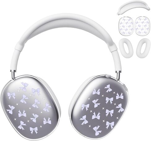 غطاء سماعة الرأس لـ AirPods Max، أغطية أكواب الأذن الشفافة اللطيفة، غطاء وسادة الأذن من السيليكون الأبيض لغطاء رأس Apple AirPods Max in Kuwait