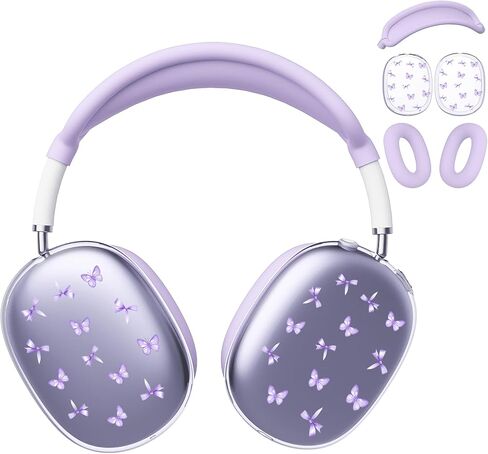 غطاء سماعة الرأس لـ AirPods Max، أغطية أكواب الأذن الشفافة اللطيفة، غطاء وسادة الأذن من السيليكون الأبيض لغطاء رأس Apple AirPods Max in Kuwait