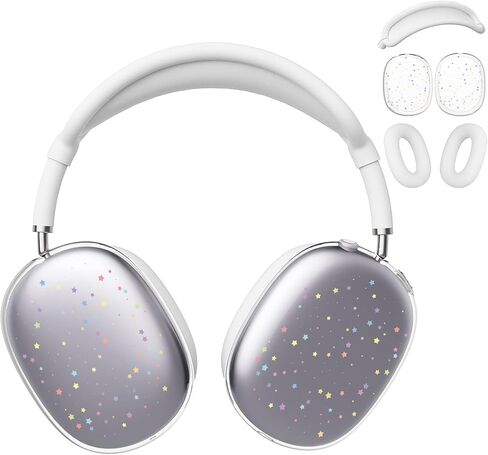 غطاء سماعة الرأس لـ AirPods Max، أغطية أكواب الأذن الشفافة اللطيفة، غطاء وسادة الأذن من السيليكون الأبيض لغطاء رأس Apple AirPods Max in Kuwait