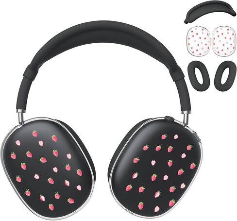 غطاء سماعة الرأس لـ AirPods Max، أغطية أكواب الأذن الشفافة اللطيفة، غطاء وسادة الأذن من السيليكون الأبيض لغطاء رأس Apple AirPods Max in Kuwait