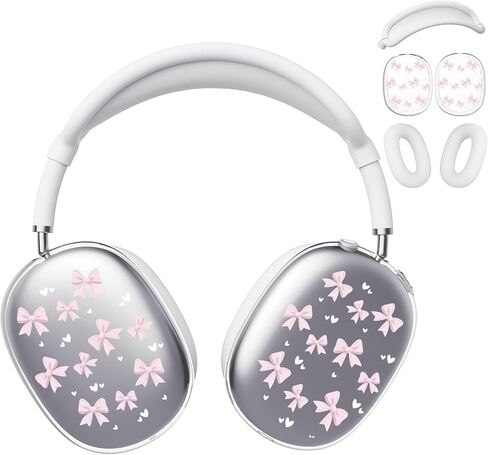 غطاء سماعة الرأس لـ AirPods Max، أغطية أكواب الأذن الشفافة اللطيفة، غطاء وسادة الأذن من السيليكون الأبيض لغطاء رأس Apple AirPods Max in Kuwait