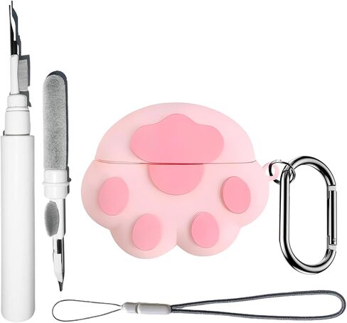 Cartoon Case Compatible with AirPods Pro 3 with Keychain Lanyard Cleaning Pen,Cute Funny Shark Pattern,Soft Silicone Anti-Fall Cover Men Women in Saudi Arabia