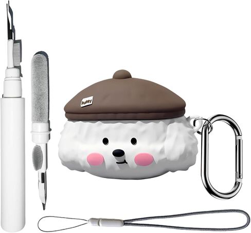 Cartoon Case Compatible with AirPods Pro 3 with Keychain Lanyard Cleaning Pen,Cute Funny Shark Pattern,Soft Silicone Anti-Fall Cover Men Women in Saudi Arabia
