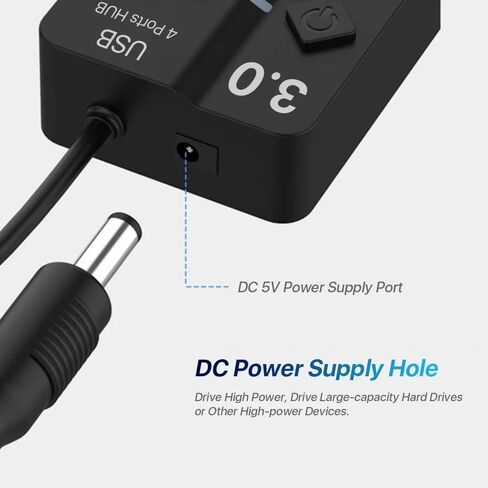 موزع USB C 3.0، مقسم موسع USB لأجهزة الكمبيوتر المحمول مع مفتاح فردي، محور تمديد محول USB متعدد المنافذ من 1 إلى 4 لأجهزة الكمبيوتر (USB C إلى 4 منافذ USB 3.0 مع التحكم في التبديل وضوء المؤشر) in Kuwait