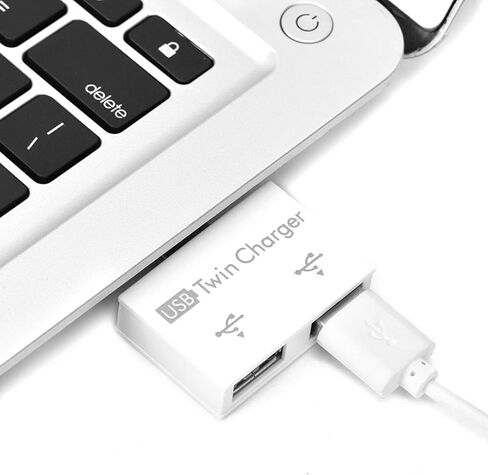 محول USB مقسم ذكر إلى 2 أنثى، محول تمديد USB 2.0 1 ذكر إلى 2 أنثى، محور USB 2.0 بمنفذين لمزامنة شحن البيانات (أبيض) in Kuwait