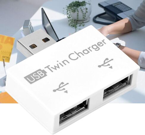 محول USB مقسم ذكر إلى 2 أنثى، محول تمديد USB 2.0 1 ذكر إلى 2 أنثى، محور USB 2.0 بمنفذين لمزامنة شحن البيانات (أبيض) in Kuwait