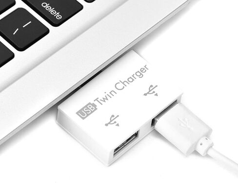 محول USB مقسم ذكر إلى 2 أنثى، محول تمديد USB 2.0 1 ذكر إلى 2 أنثى، محور USB 2.0 بمنفذين لمزامنة شحن البيانات (أبيض) in Kuwait