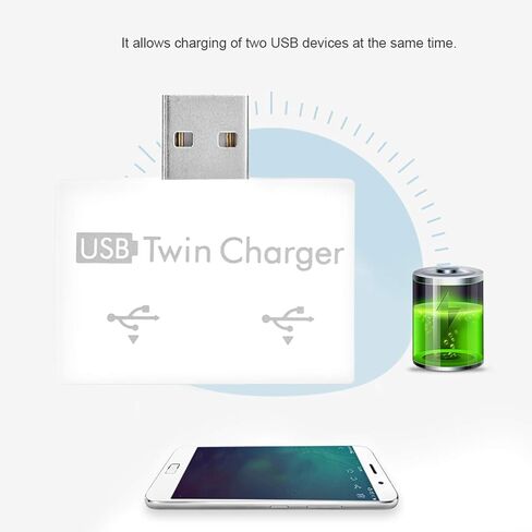 محول USB مقسم ذكر إلى 2 أنثى، محول تمديد USB 2.0 1 ذكر إلى 2 أنثى، محور USB 2.0 بمنفذين لمزامنة شحن البيانات (أبيض) in Kuwait