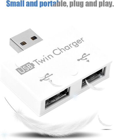 محول USB مقسم ذكر إلى 2 أنثى، محول تمديد USB 2.0 1 ذكر إلى 2 أنثى، محور USB 2.0 بمنفذين لمزامنة شحن البيانات (أبيض) in Kuwait