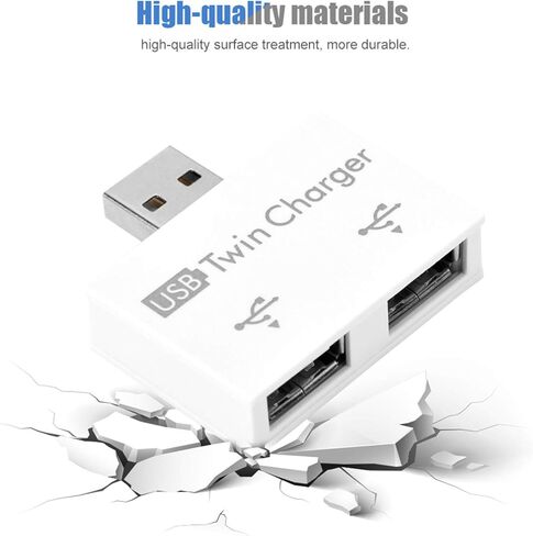 محول USB مقسم ذكر إلى 2 أنثى، محول تمديد USB 2.0 1 ذكر إلى 2 أنثى، محور USB 2.0 بمنفذين لمزامنة شحن البيانات (أبيض) in Kuwait