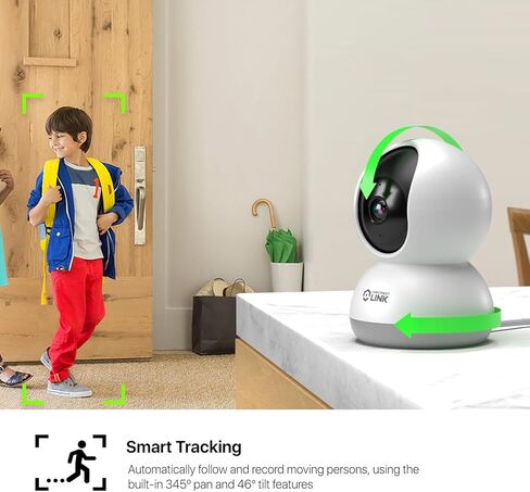 كاميرا Amcrest Link 4MP WiFi داخلية، اكتشاف الإنسان، تتبع الحركة، مع صوت ثنائي الاتجاه، كاميرا IP لاسلكية قابلة للإمالة (طاقة سلكية)، رؤية ليلية 30 قدمًا، صفارة إنذار مدمجة، AL-P401W in Kuwait