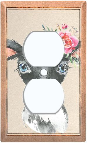Metal Light Switch Plate Cover Cute Baby Animal Cow ANM043 in Saudi Arabia