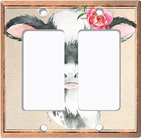 Metal Light Switch Plate Cover Cute Baby Animal Cow ANM043 in Saudi Arabia