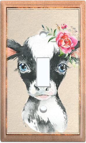 Metal Light Switch Plate Cover Cute Baby Animal Cow ANM043 in Saudi Arabia