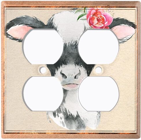 Metal Light Switch Plate Cover Cute Baby Animal Cow ANM043 in Saudi Arabia