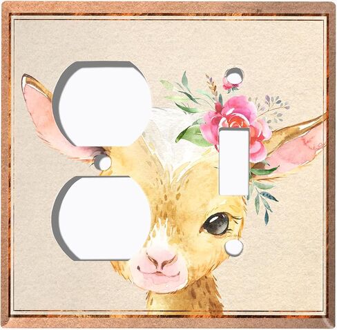 Metal Light Switch Plate Cover Cute Baby Animal Goat ANM042 in Saudi Arabia