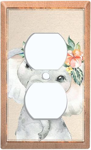 Metal Light Switch Plate Cover Cute Baby Animal Elephant ANM034 in Saudi Arabia