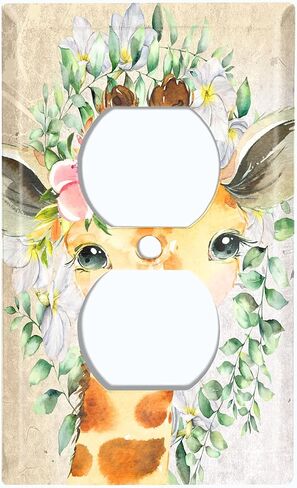 Metal Light Switch Plate Cover Cute Baby Animal Giraffe ANM031 in Saudi Arabia