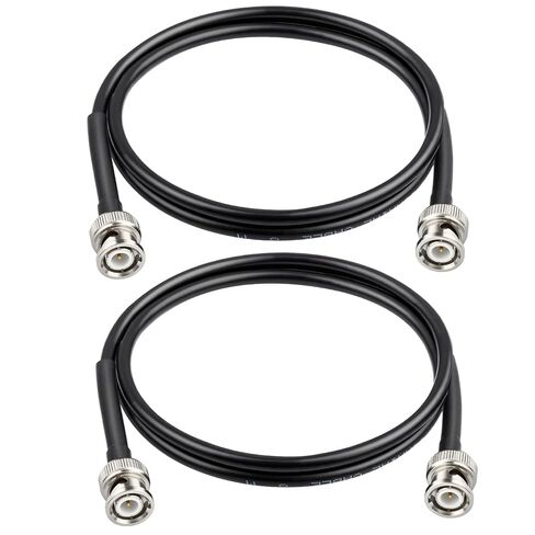 BNC Cable, 2Pcs 3FT RG58 50 Ohm BNC Male to Male Coaxial Cable with 2.2" Heat Shrink Tubing, Low Loss Cord for Antennas, Antennas Tuner, Camera, Oscilloscope, Microphone, Preamplifier, CB Radio in Saudi Arabia