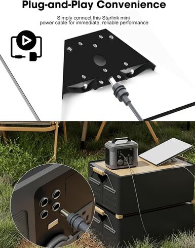 كابل ستارلينك ميني، 6.6 قدم/2 متر 16AWG بديل كابل طاقة ستارلينك ميني دي سي ملحقات ستارلينك ميني، سلك طاقة ستارلينك ميني مقاوم للماء للخارج - رمادي in Kuwait