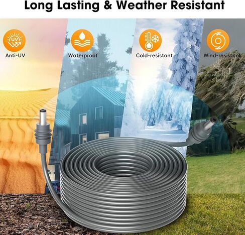 كابل ستارلينك ميني، 6.6 قدم/2 متر 16AWG بديل كابل طاقة ستارلينك ميني دي سي ملحقات ستارلينك ميني، سلك طاقة ستارلينك ميني مقاوم للماء للخارج - رمادي in Kuwait