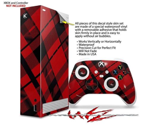 WraptorSkinz Skin Wrap compatible with the 2020 XBOX Series S Console and Controller Red Plaid (XBOX NOT INCLUDED) in Saudi Arabia