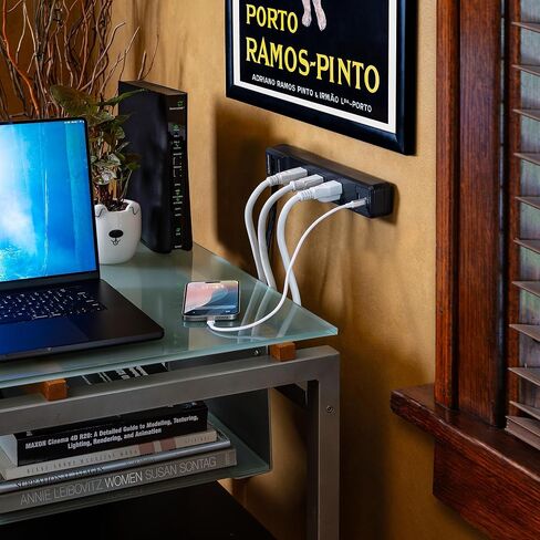 CyberPower CSP604UC واقي التيار الزائد، 1500J، 6 منافذ، 1 USB-A، 1 USB-C، سلك طاقة 4 أقدام، أسود، ETL in Saudi Arabia