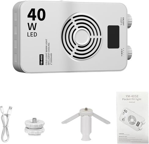 Yoidesu Portable LED Video Light, 40W 112 LED CRI 95 + with 3000K-7000K Color Temperature and 1-100 Brightness Adjustment, Built in 3000mAh Battery for Photography Vlog in Saudi Arabia