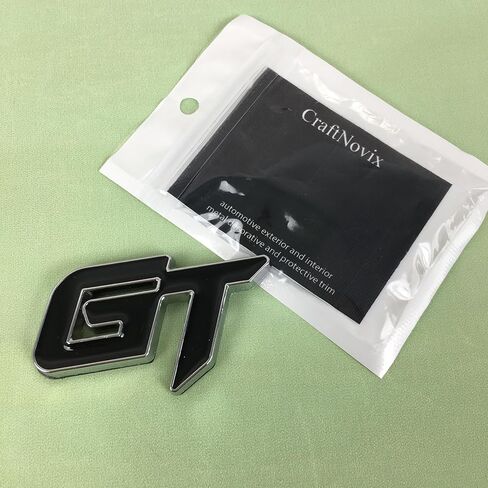 CraftNovix Metal parts for vehicles, namely, automotive exterior and interior metal decorative and protective trim – Glossy Black Chrome Emblem in Saudi Arabia