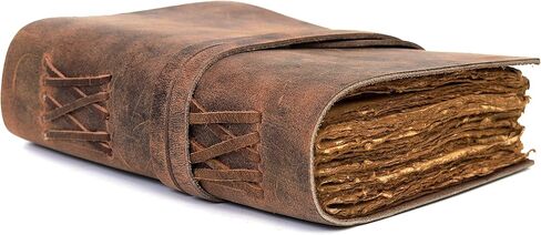 Handmade Vintage Leather Journal for Men & Women – 13 x 10 Inch Refillable Travel Diary, Antique Deckle Edge Paper, Rustic Writing Notebook for Sketching, Poetry, or Gift (13 x 10 Inch) in Saudi Arabia