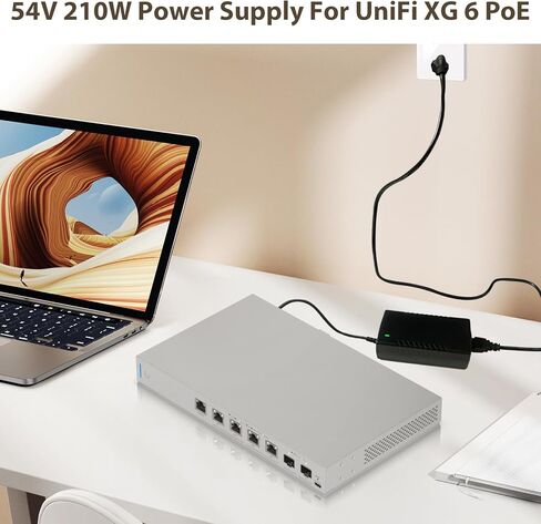 54V Power Adapter Compatible with UniFi XG 6 PoE US-XG-6POE USW-Ultra-210W 6 8 Port Switch ADS-210NX-48-1 540210E ADS-210NX-48-1540210E Replacement White 210W Power Supply Cord Charger PSU in Saudi Arabia