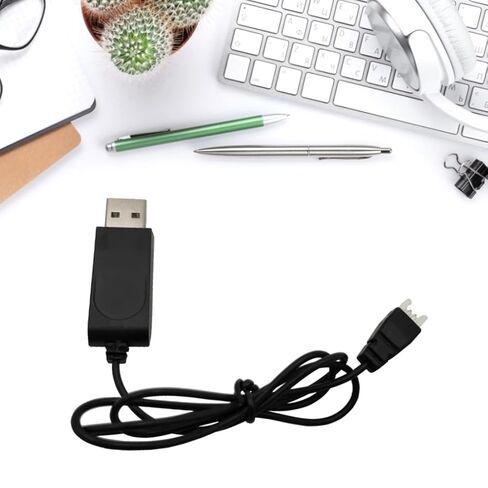 وصلة كابل شحن USB عالية السرعة لبطاريات الليثيوم 3.7 فولت 500 مللي أمبير خط سلك شواحن لجزء الطائرة الرباعية باللون الأسود in Kuwait