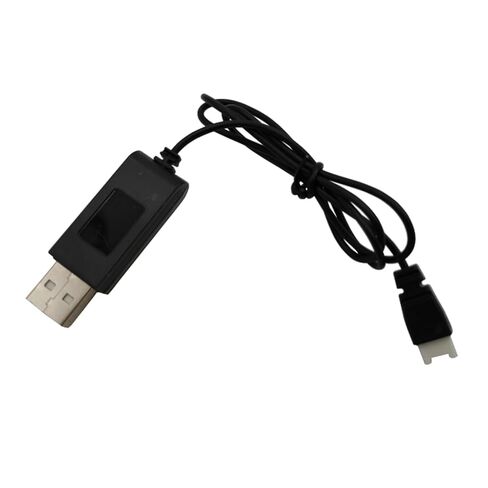 وصلة كابل شحن USB عالية السرعة لبطاريات الليثيوم 3.7 فولت 500 مللي أمبير خط سلك شواحن لجزء الطائرة الرباعية باللون الأسود in Kuwait