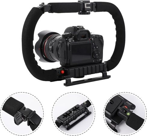 مثبت الكاميرا المحمول U Rig ودعامة تثبيت لكاميرات DSLR والهواتف الذكية مع دعم مزدوج مضاد للاهتزاز، جهاز محمول لمصوري الفيديو المحترفين in Saudi Arabia