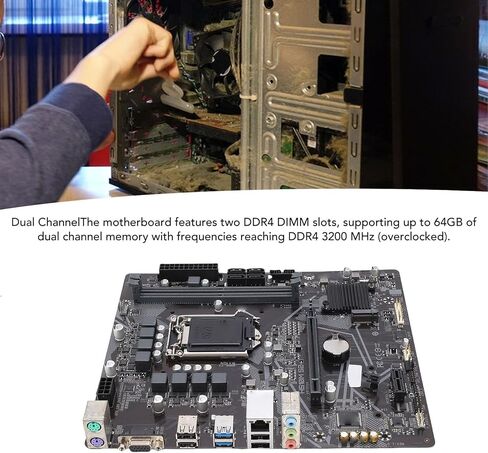 اللوحة الأم Vikye H510M - S2 Micro - ATX، مقبس LGA 1200، 64 جيجا DDR4 3200 ميجا هرتز PCIe 4 SATA 6 جيجابت / ثانية M.2 فتحات اللوحة الأم ثنائية القناة in Saudi Arabia