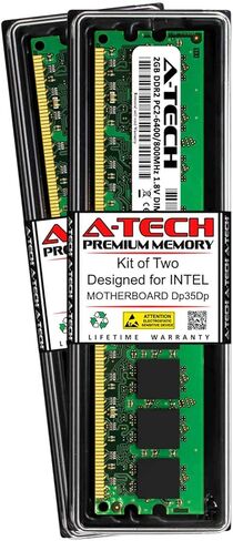 ذاكرة الوصول العشوائي A-Tech 4 جيجابايت (2 × 2 جيجابايت) للوحة الأم Intel DP35DP | مجموعة ترقية ذاكرة DDR2 800 ميجا هرتز DIMM PC2-6400 240-Pin Non-ECC UDIMM in Kuwait