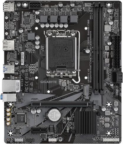 GIGABYTE H610M K V2 Motherboard - Intel Core 14th CPUs, up to 5600MHz DDR5, 1xPCIe 3.0 M.2, 1GbE LAN, USB 3.2 Gen 1 in Saudi Arabia