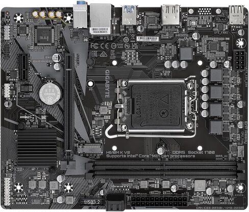 GIGABYTE H610M K V2 Motherboard - Intel Core 14th CPUs, up to 5600MHz DDR5, 1xPCIe 3.0 M.2, 1GbE LAN, USB 3.2 Gen 1 in Saudi Arabia