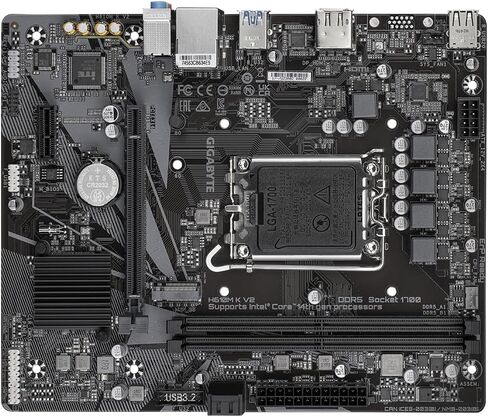GIGABYTE H610M K V2 Motherboard - Intel Core 14th CPUs, up to 5600MHz DDR5, 1xPCIe 3.0 M.2, 1GbE LAN, USB 3.2 Gen 1 in Saudi Arabia