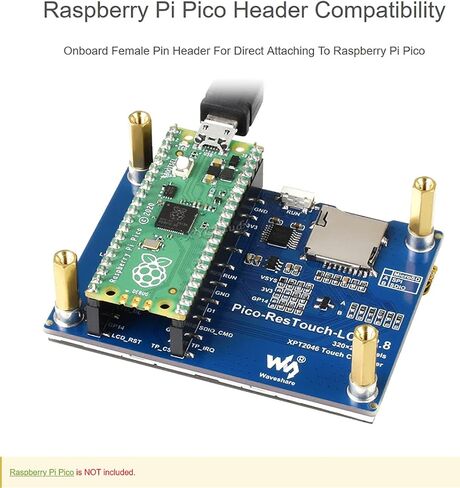 وحدة عرض تعمل باللمس مقاس 2.8 بوصة لـ Raspberry Pi Pico 262K ألوان 320 × 240 بكسل وحدة تحكم واجهة SPI XPT2046 ST7789 Driver @XYGStudy (Pico-ResTouch-LCD-2.8) in Saudi Arabia