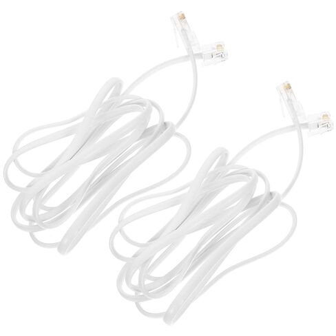 2pcs Rj11 to Rj45 Adapter Cable Telephone Plug Converter 4-Core White 1.7Cm Connector for Landline Phone Extension and Ethernet Connection in Saudi Arabia