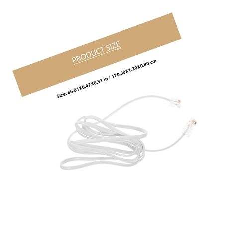 2pcs Rj11 to Rj45 Adapter Cable Telephone Plug Converter 4-Core White 1.7Cm Connector for Landline Phone Extension and Ethernet Connection in Saudi Arabia