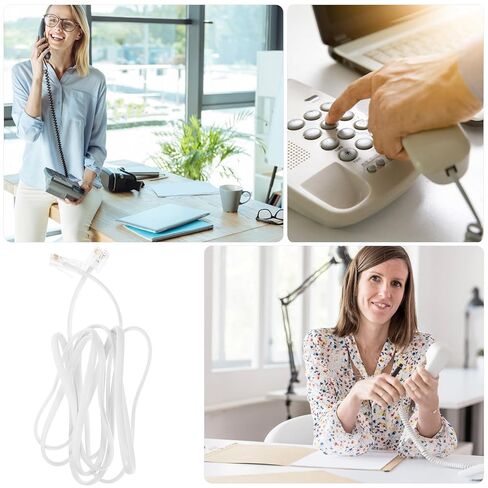 2pcs Rj11 to Rj45 Adapter Cable Telephone Plug Converter 4-Core White 1.7Cm Connector for Landline Phone Extension and Ethernet Connection in Saudi Arabia