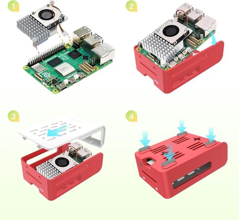 مجموعة iRasptek الأساسية لـ Raspberry Pi 5 RAM 1GB مع حافظة Pi5 ومبرد نشط in Kuwait