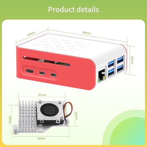 مجموعة iRasptek الأساسية لـ Raspberry Pi 5 RAM 1GB مع حافظة Pi5 ومبرد نشط in Kuwait