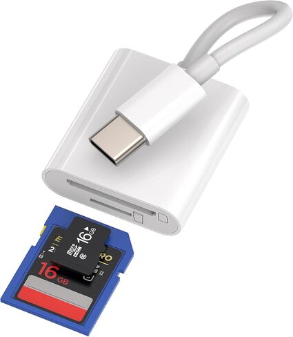 قارئ بطاقة SD USB C لهاتف iPhone 15 Pro Max Plus Dongle (2in1) محول ذاكرة كاميرا Type-C TF Micro SD متوافق مع Samsung Galaxy S22 S23 Ultra Z Flip لأجهزة Apple iPad Pro Air MacBook Thunderbolt in Kuwait