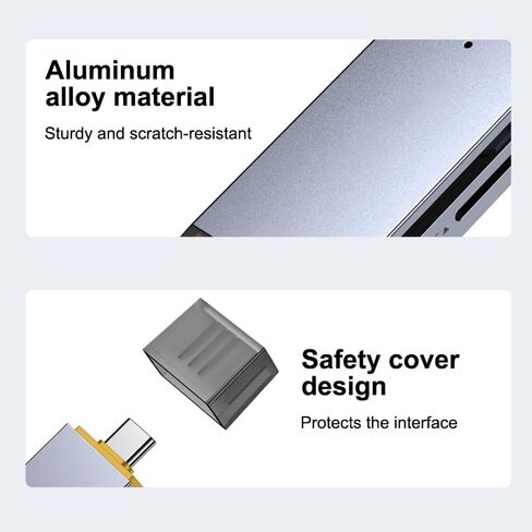 قارئ بطاقة SD، محول بطاقة USB C عالي السرعة إلى Micro SD، فتحات USB 3.0 مزدوجة لسلسلة iPhone 16/15، MacBook، iPad، الكمبيوتر المحمول، رمادي in Saudi Arabia