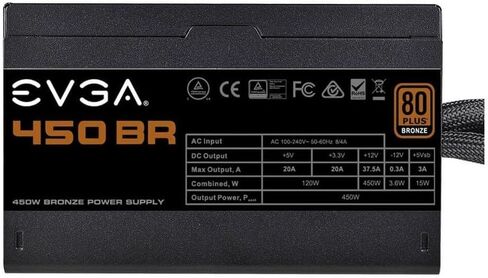 EVGA 100-BR-0450-K1 450 BR، 80+ برونزي 450 وات، ضمان 3 سنوات، مصدر طاقة in Kuwait