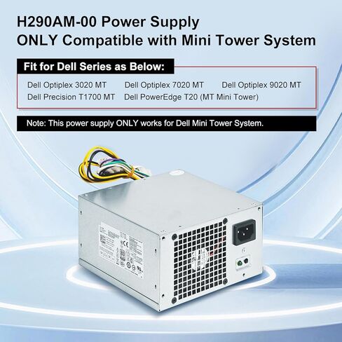 LXun 290W H290AM-00 Power Supply Compatible with Dell Optiplex 3020 7020 9020 Precision T1700PowrEdgeT20 (MT Mini Tower) RVTHD KPRG9 HYV3H D290A001L L290AM-00 PS-3291-1DF H290EM-00 Dell Optiplx PSU in Kuwait